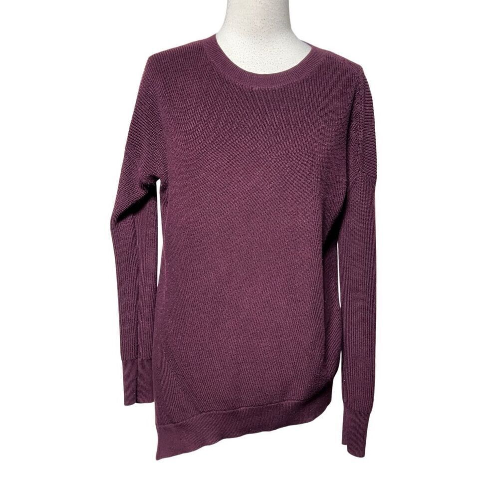 Athleta Purple Asymmetrical Long Sleeve Oversize Tunic Sweater XS